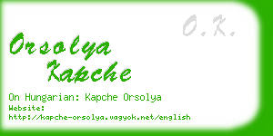 orsolya kapche business card